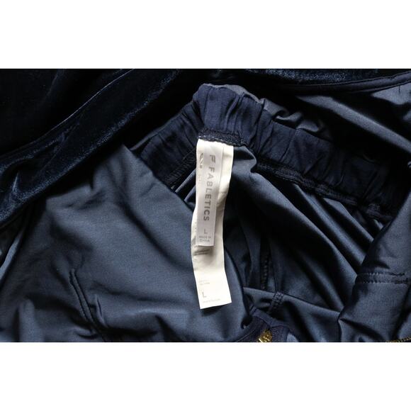 NEW Fabletics Jumpsuit Womens L Blue Velour Zip Up Wide Leg One Piece - Picture 6 of 7